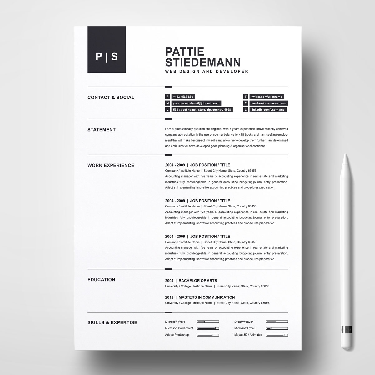 pattie stiedeman resume template 76936 real estate modern resume designs