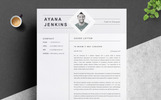 Ayana Premium Template Modelo de Currículo Screenshot Pequeno Ayana Modelo de Currículo №82367