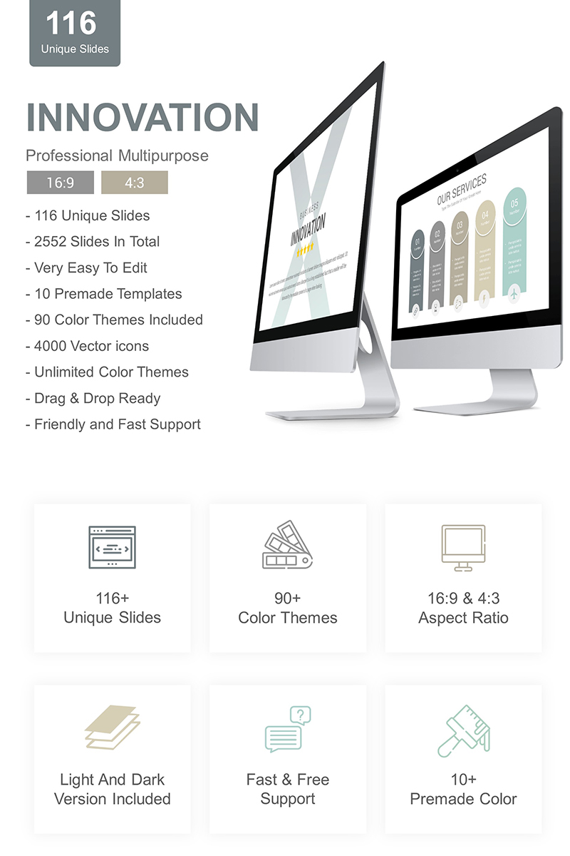 Innovation Premium PowerPoint Vorlage Kleiner Screenshot PowerPoint Vorlage namens "Innovation"