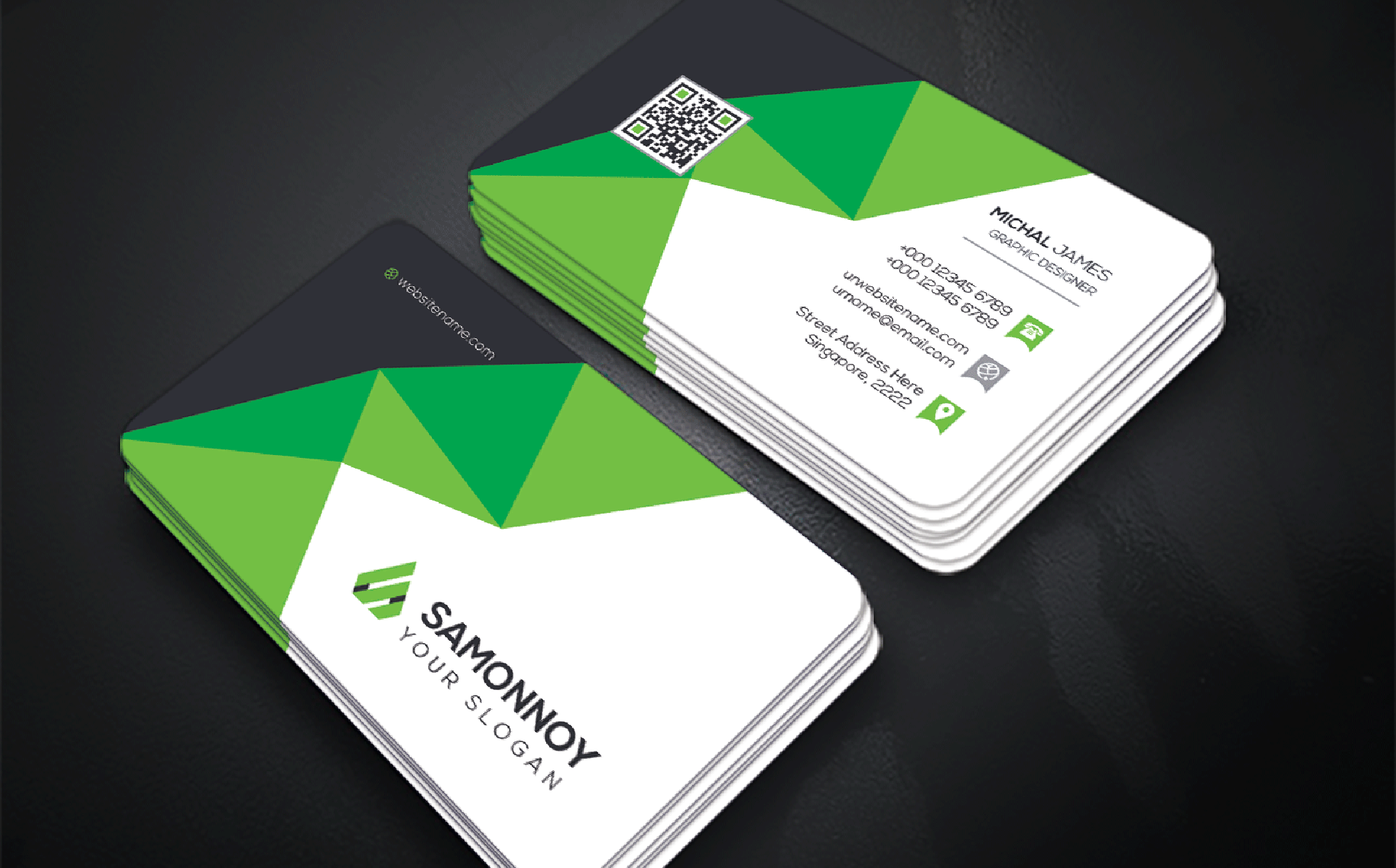 Download Фирменный стиль "Business Card - Corporate Identity Template" / Business Card - Corporate Identity Template - Фирменный стиль на тему графика print,designer,business,card,both,side,design,green,black,white,professional,modern,graphic,landscape,official,standard,creative,simple,web,logo