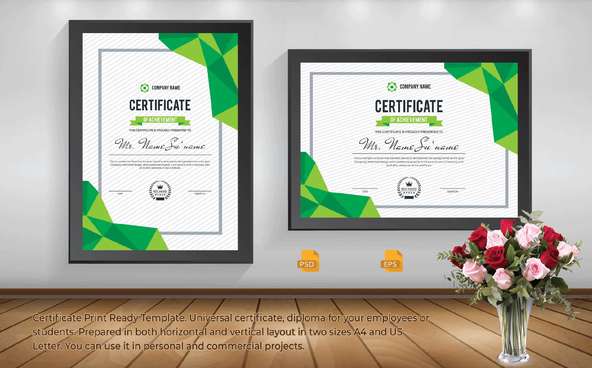 Download Шаблон сертификата "Printable Achievement Certificate Template" / Printable Achievement Certificate Template - Шаблон сертификата на тему графика blue,certificate,black,business,design,green,creative,graphic,landscape,letterhead,modern,official,print,professional,simple,standard,web,white
