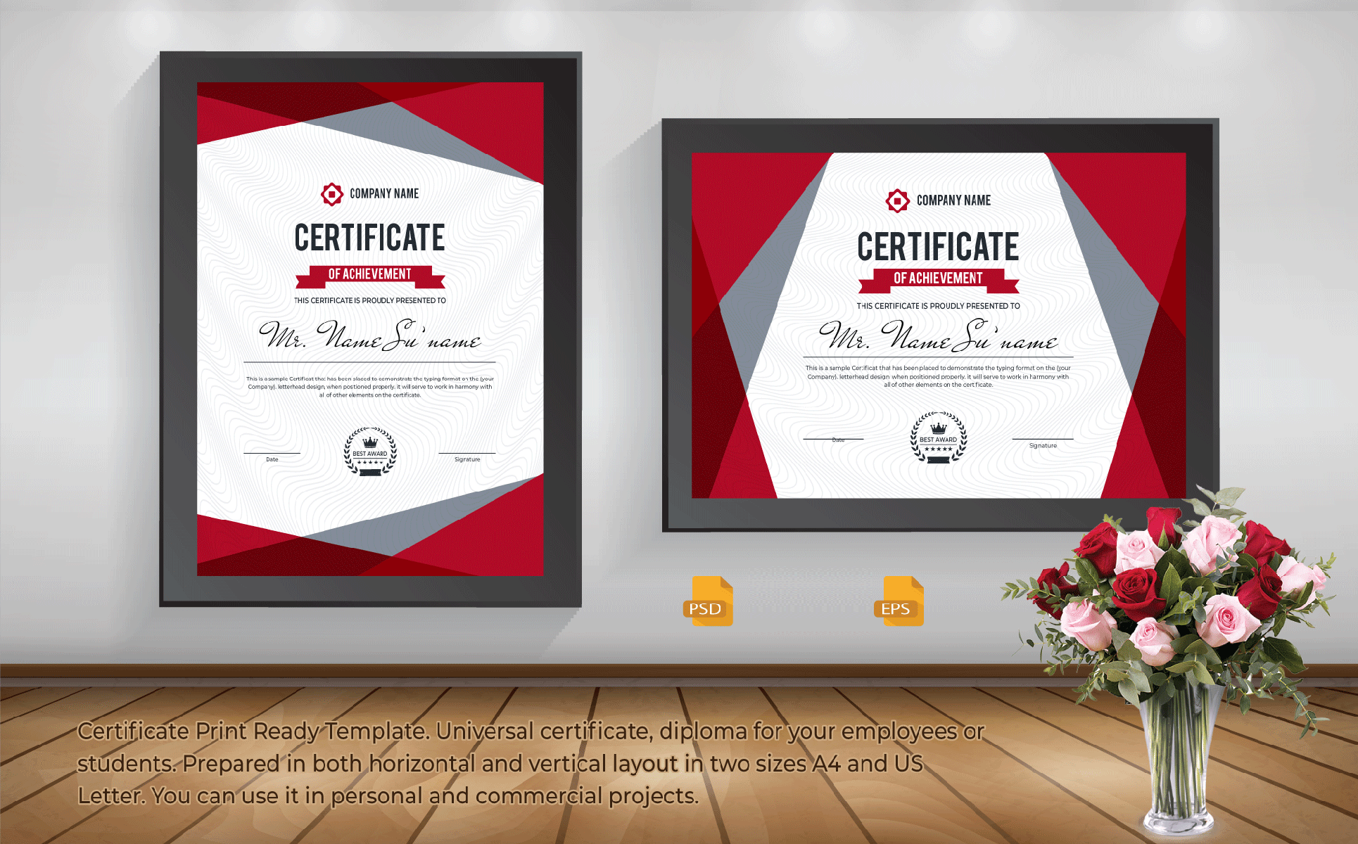 Download Шаблон сертификата "Triangles Design Certificate Template" / Triangles Design Certificate Template - Шаблон сертификата на тему графика blue,certificate,black,business,design,green,creative,graphic,landscape,letterhead,modern,official,print,professional,simple,standard,web,white