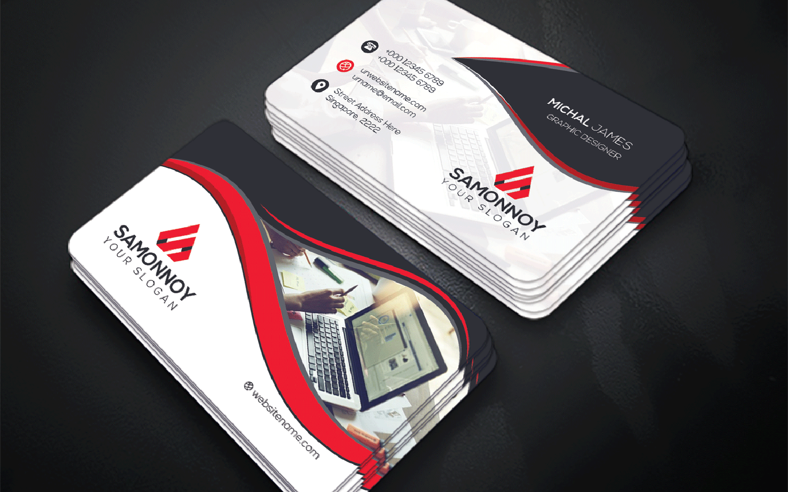 Download Фирменный стиль "Business Card - Corporate Identity Template" / Business Card - Corporate Identity Template - Фирменный стиль на тему графика print,designer,business,card,both,side,design,green,black,white,professional,modern,graphic,landscape,official,standard,creative,simple,web,logo