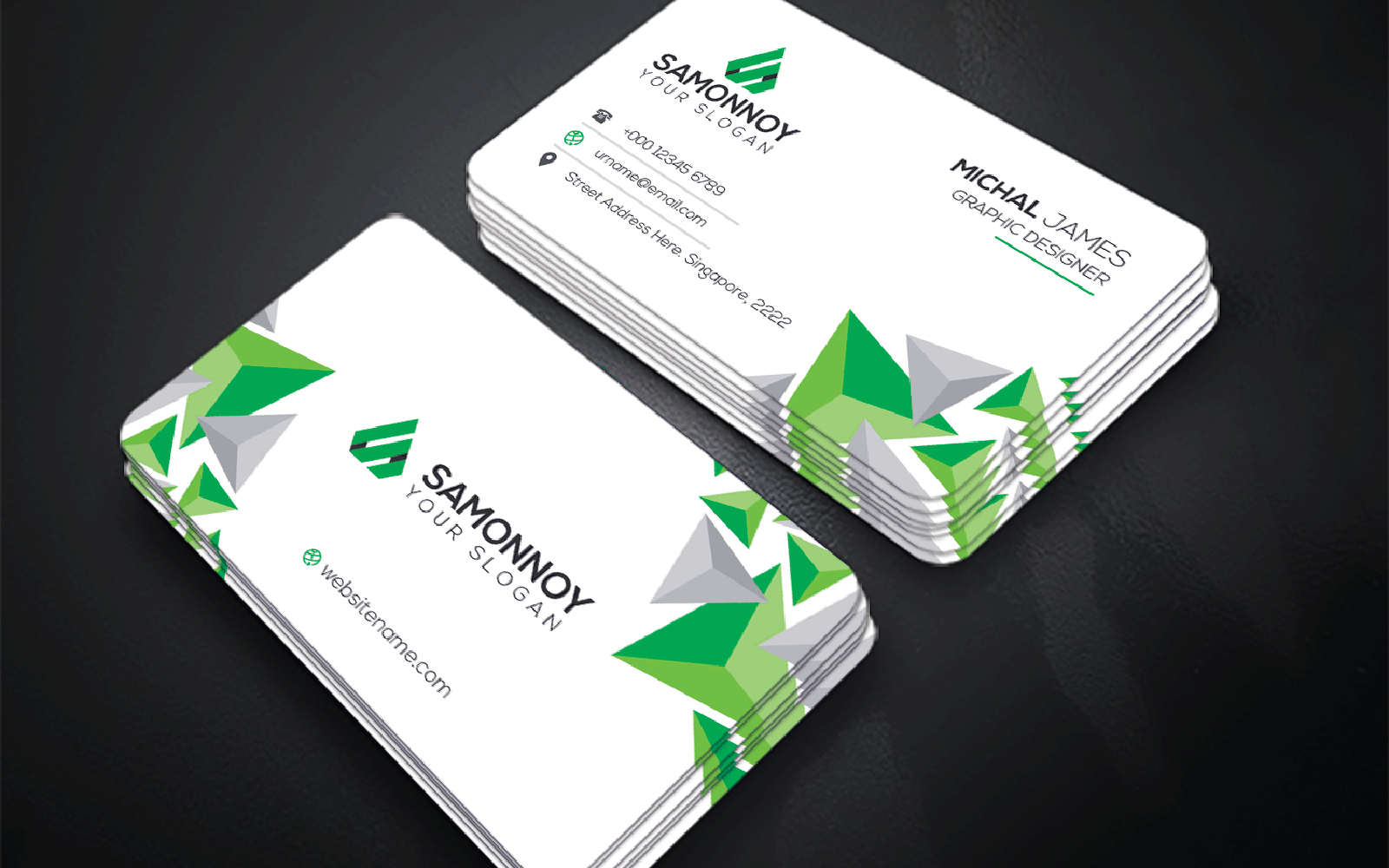 Download Фирменный стиль "Modern Business Card - Corporate Identity Template" / Modern Business Card - Corporate Identity Template - Фирменный стиль на тему графика print,designer,business,card,both,side,design,green,black,white,professional,modern,graphic,landscape,official,standard,creative,simple,web,logo