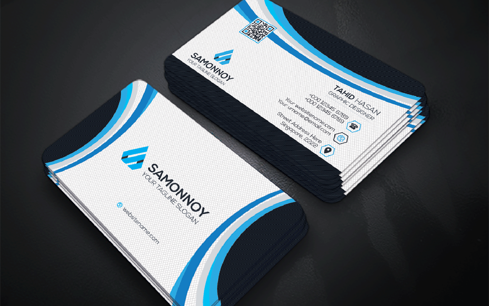 Download Фирменный стиль "Business Card - Corporate Identity Template" / Business Card - Corporate Identity Template - Фирменный стиль на тему графика print,designer,business,card,both,side,design,green,black,white,professional,modern,graphic,landscape,official,standard,creative,simple,web,logo