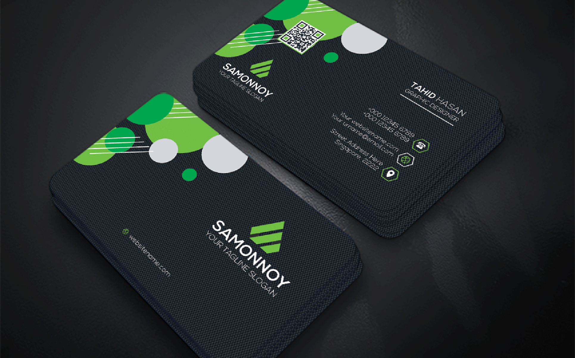 Download Фирменный стиль "Business Card - Corporate Identity Template" / Business Card - Corporate Identity Template - Фирменный стиль на тему графика print,designer,business,card,both,side,design,green,black,white,professional,modern,graphic,landscape,official,standard,creative,simple,web,logo