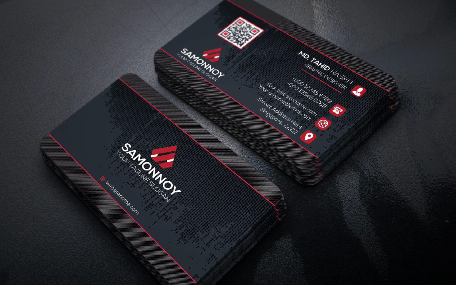 Download Фирменный стиль "Black Business Card - Corporate Identity Template" / Black Business Card - Corporate Identity Template - Фирменный стиль print,designer,business,card,both,side,design,green,black,white,professional,modern,graphic,landscape,official,standard,creative,simple,web,logo