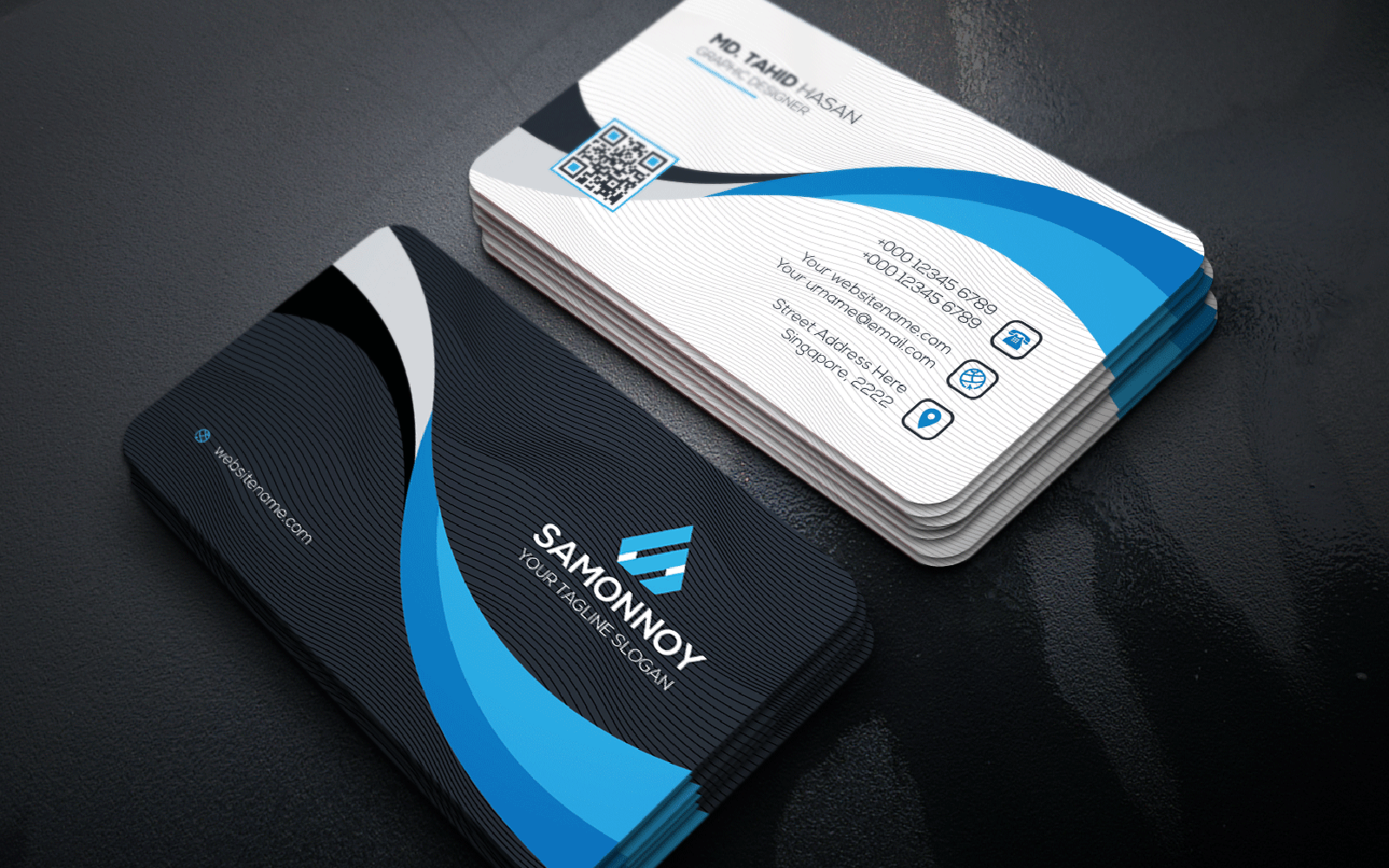Download Фирменный стиль "Business Card - Corporate Identity Template" / Business Card - Corporate Identity Template - Фирменный стиль на тему графика print,designer,business,card,both,side,design,green,black,white,professional,modern,graphic,landscape,official,standard,creative,simple,web,logo