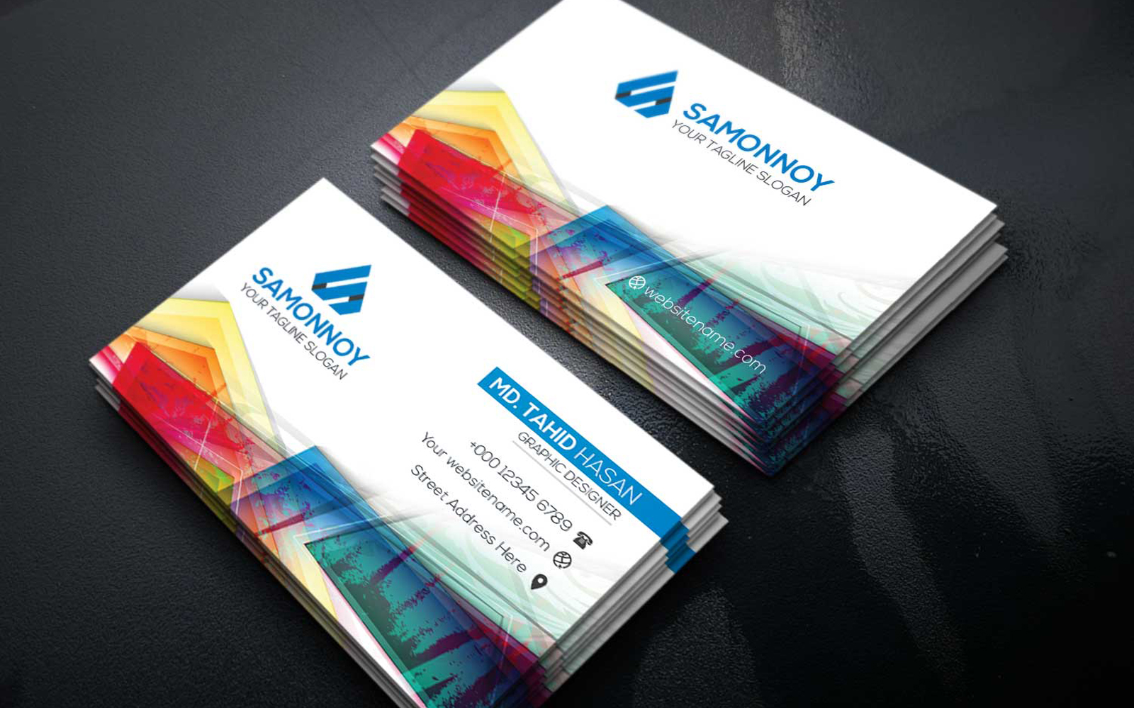 Download Фирменный стиль "Business Card - Corporate Identity Template" / Business Card - Corporate Identity Template - Фирменный стиль на тему графика print,designer,business,card,both,side,design,green,black,white,professional,modern,graphic,landscape,official,standard,creative,simple,web,logo