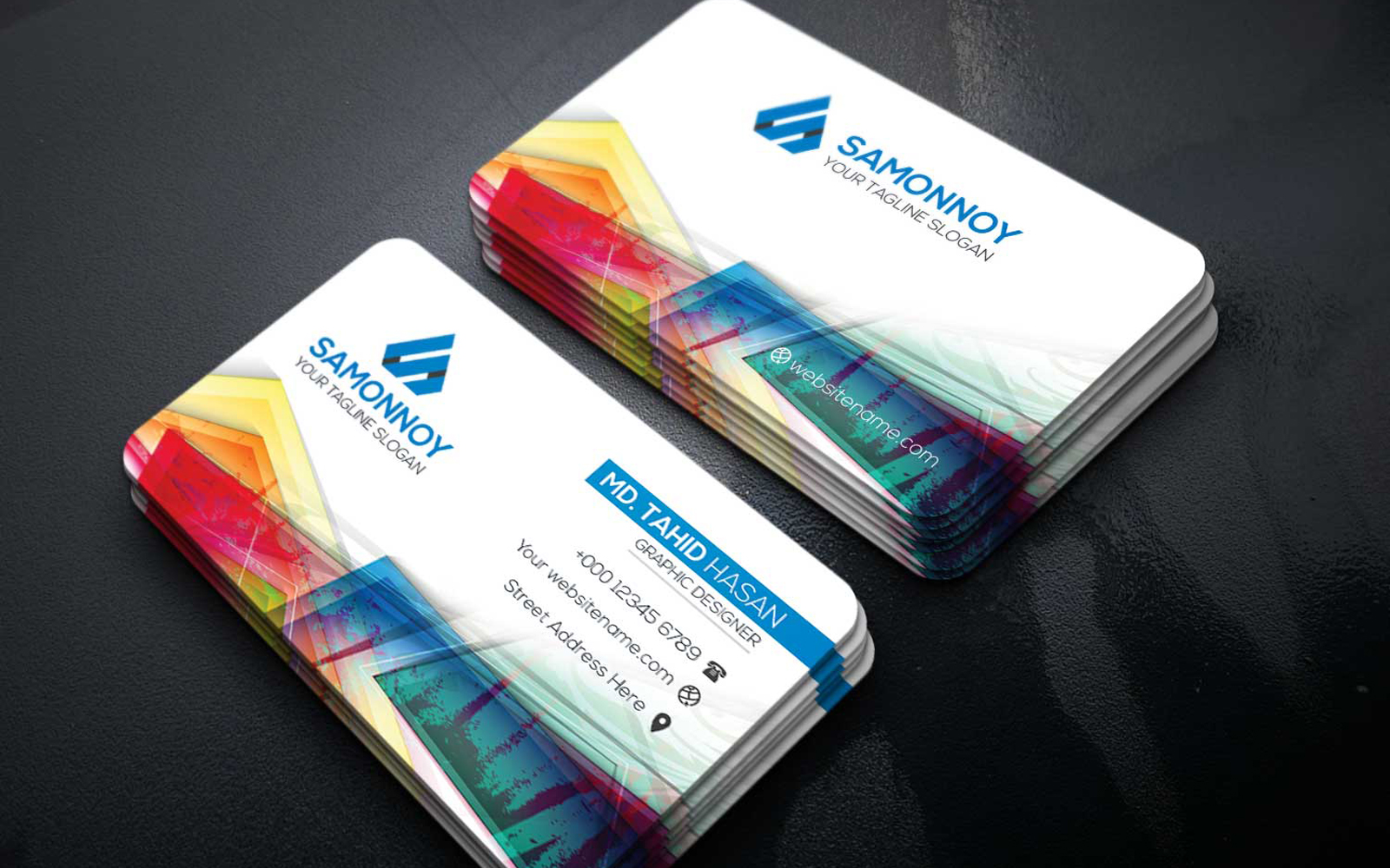Download Фирменный стиль "Business Card - Corporate Identity Template" / Business Card - Corporate Identity Template - Фирменный стиль на тему графика print,designer,business,card,both,side,design,green,black,white,professional,modern,graphic,landscape,official,standard,creative,simple,web,logo