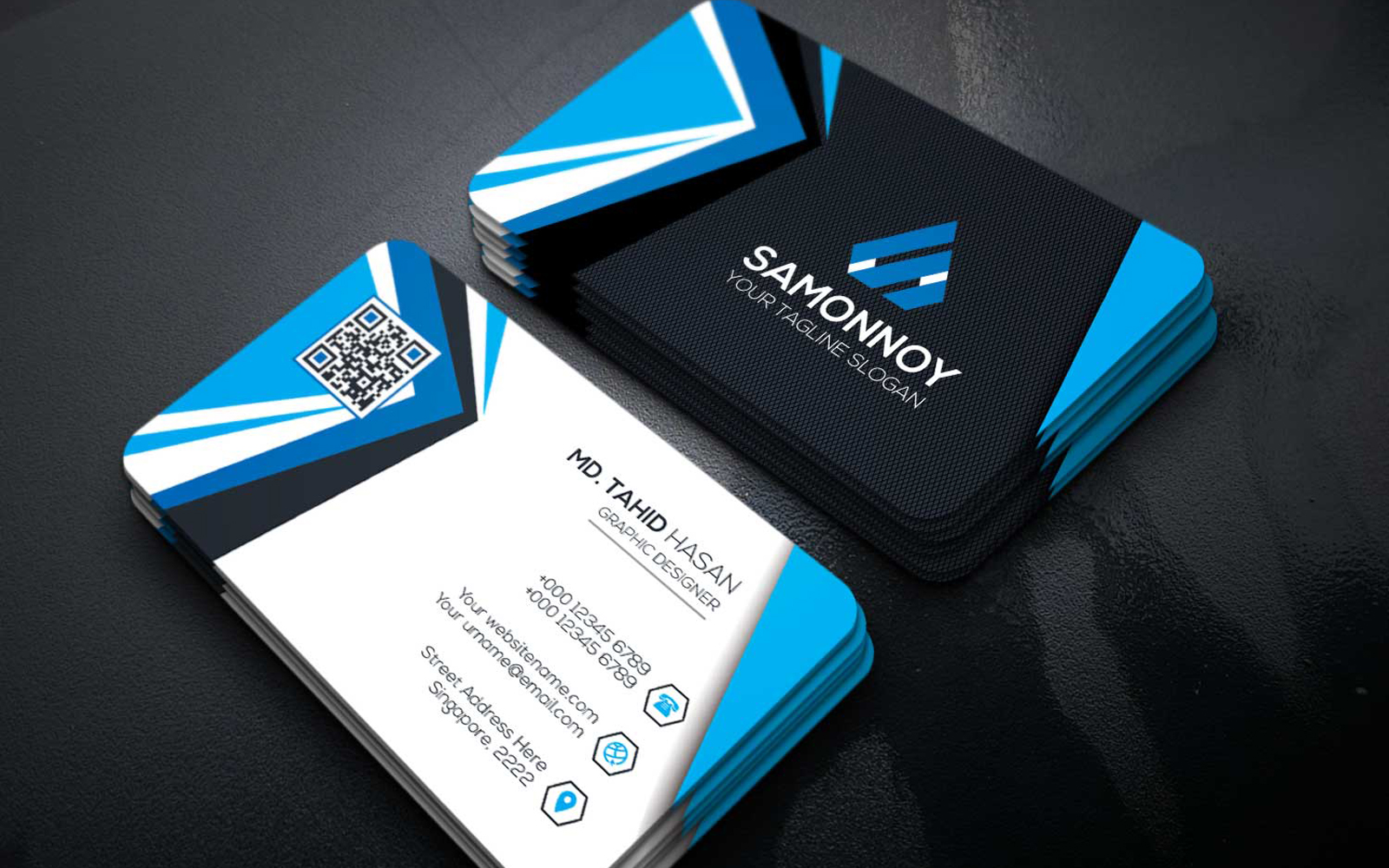Download Фирменный стиль "Business Card - Corporate Identity Template" / Business Card - Corporate Identity Template - Фирменный стиль на тему графика print,designer,business,card,both,side,design,green,black,white,professional,modern,graphic,landscape,official,standard,creative,simple,web,logo