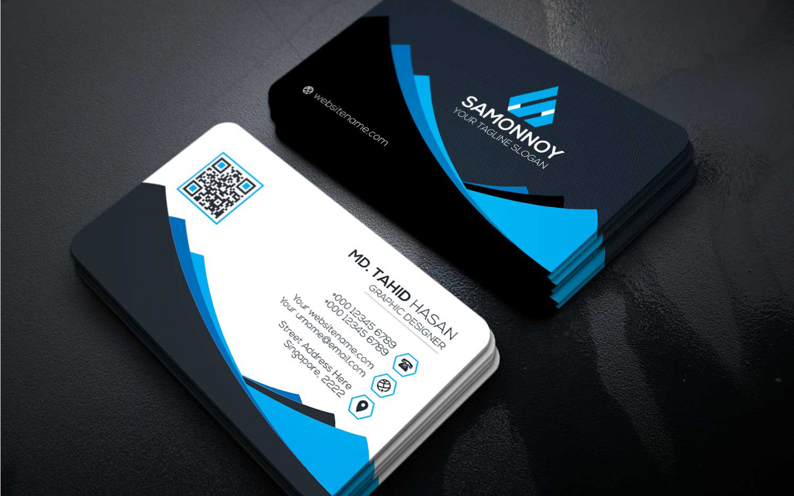 Download Фирменный стиль "Business Card - Corporate Identity Template" / Business Card - Corporate Identity Template - Фирменный стиль на тему графика print,designer,business,card,both,side,design,green,black,white,professional,modern,graphic,landscape,official,standard,creative,simple,web,logo