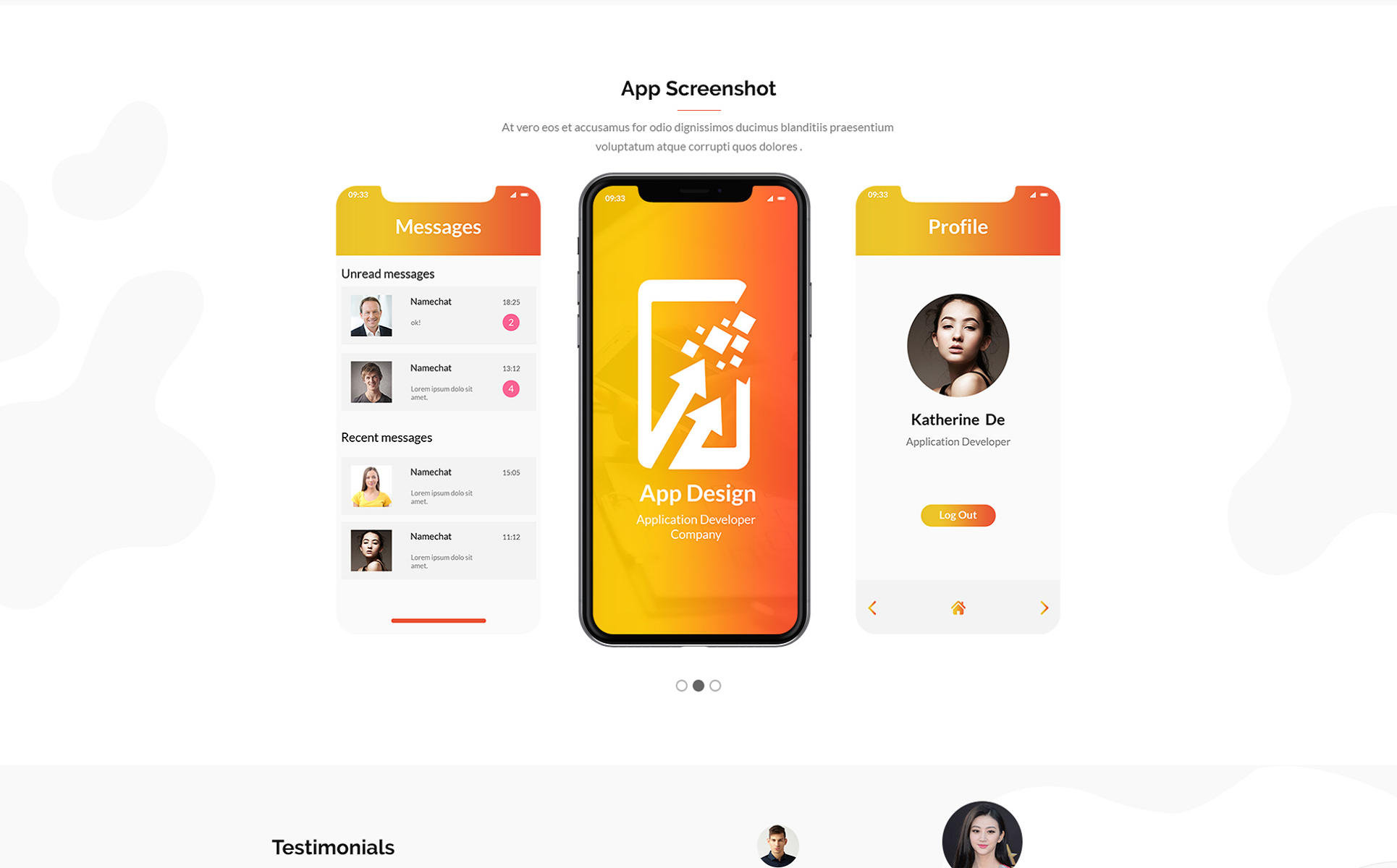 Nexus App Landing Page Bootstrap PSD Sablon Kis méretű képernyőkép Bootstrap Nexus App Landing Page PSD sablon
