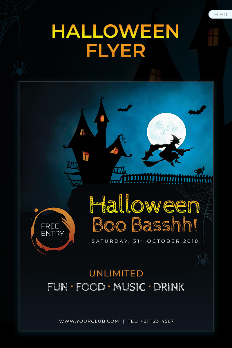 halloween party flyer corporate identity template 73631