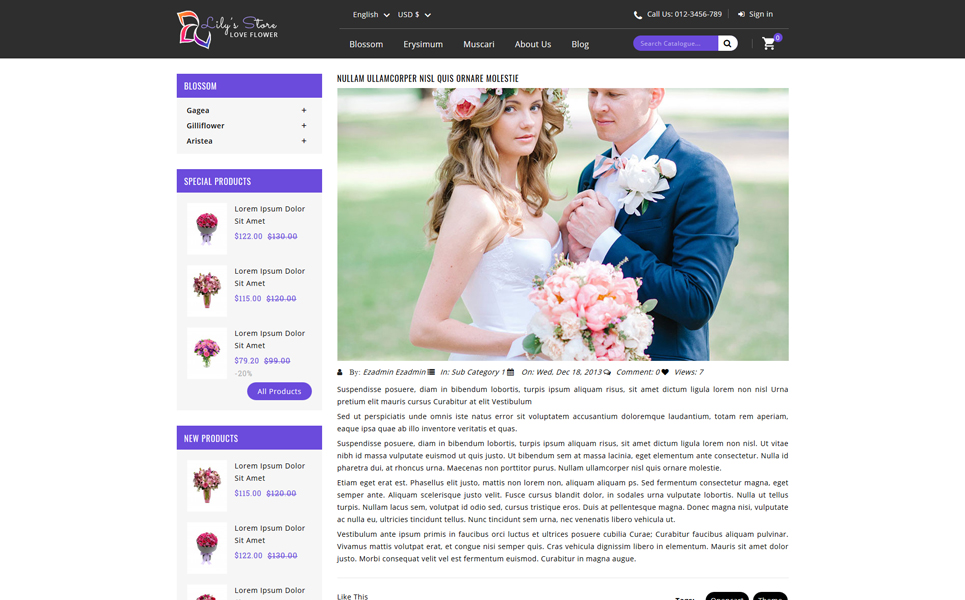 Lily's Flower Store Bootstrap Szablon PrestaShop Mały zrzut ekranu Responsywny szablon PrestaShop Lily's Flower Store #73957