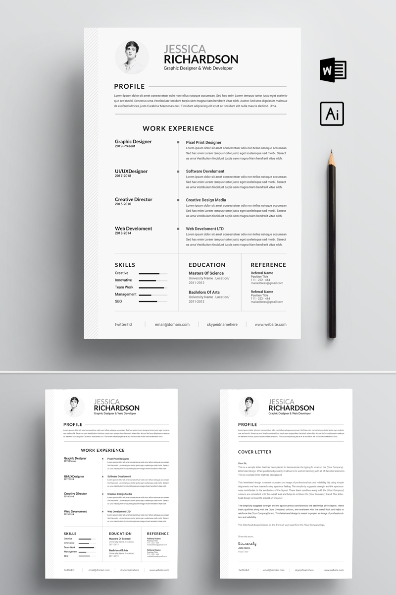 jessica richardson clean resume template 73813