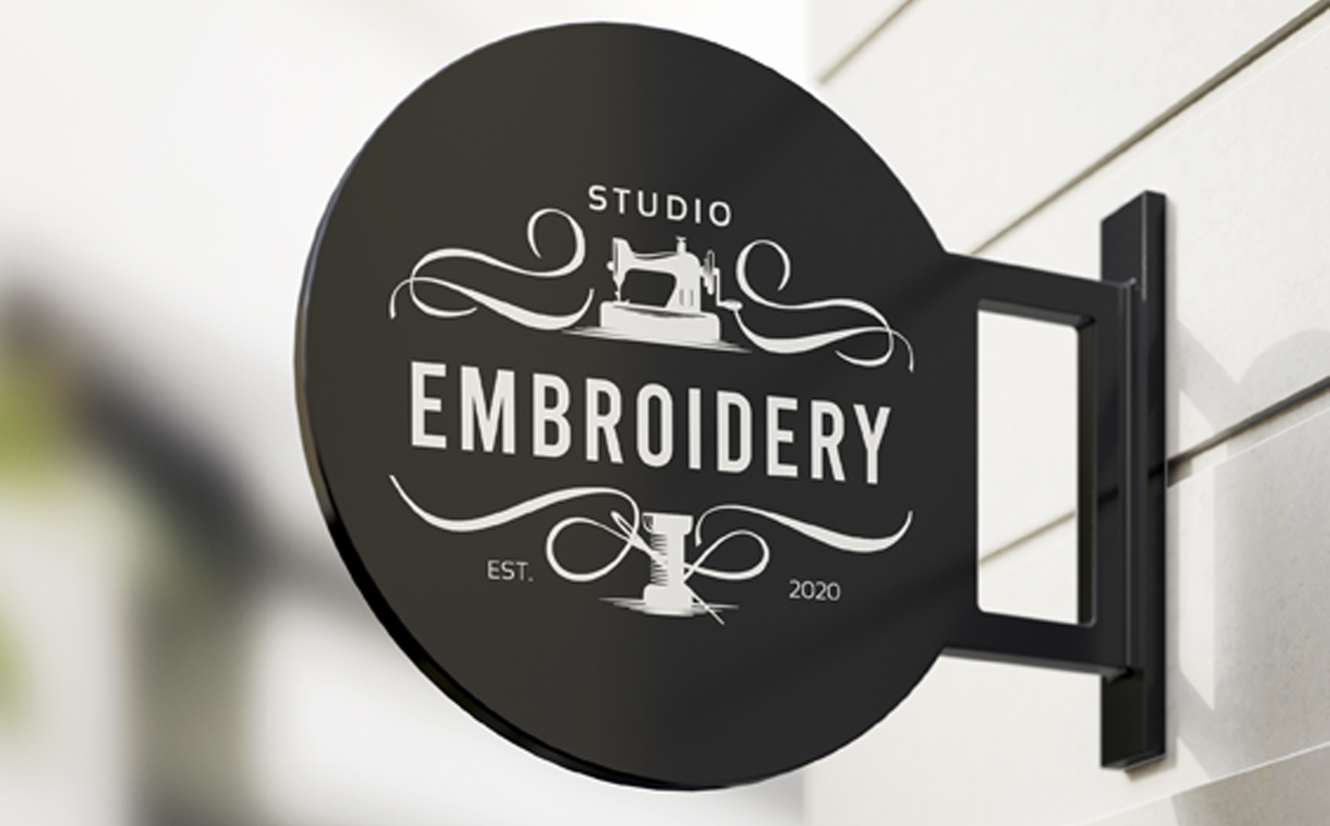 Download Шаблон логотипа "Ateliers, Embroidery Studios. Logo Template" / Ateliers, Embroidery Studios. Logo Template - Шаблон логотипа на тему графика logo,brand,atelier,sewing,embroidery,typewriter,needle,thread,black,monochrome,retro,vintage,style,patterns