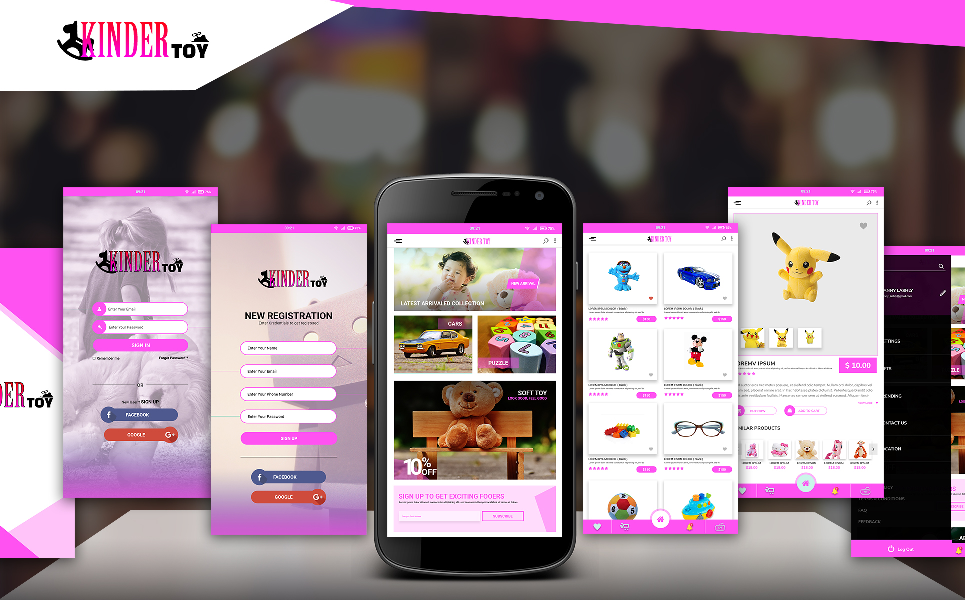 KinderToy Toy Store App PSD UI Elements 74695