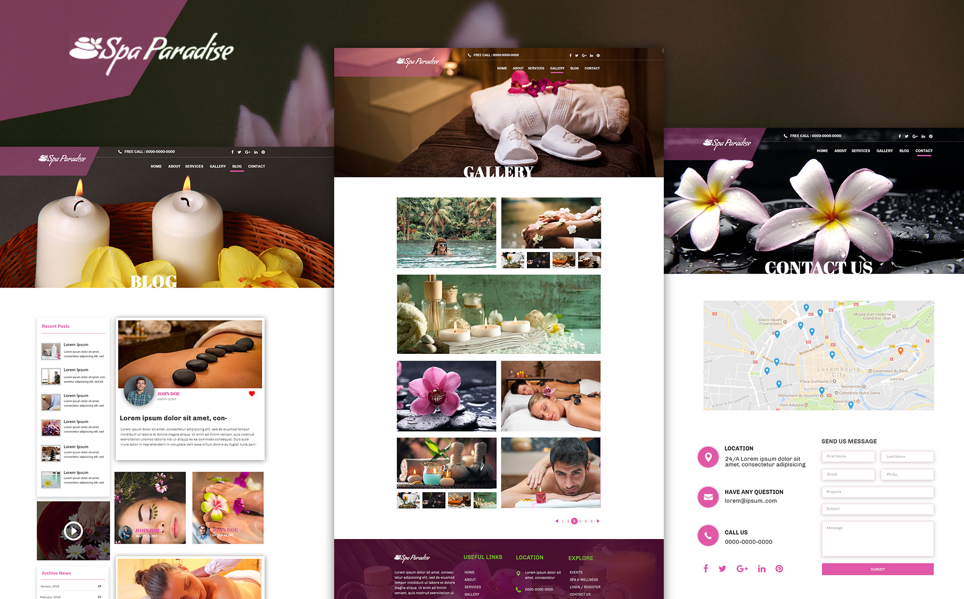 Spa Paradise - Multipurpose Spa PSD Vorlage Kleiner Screenshot PSD Vorlage namens "Spa Paradise - Multipurpose Spa"