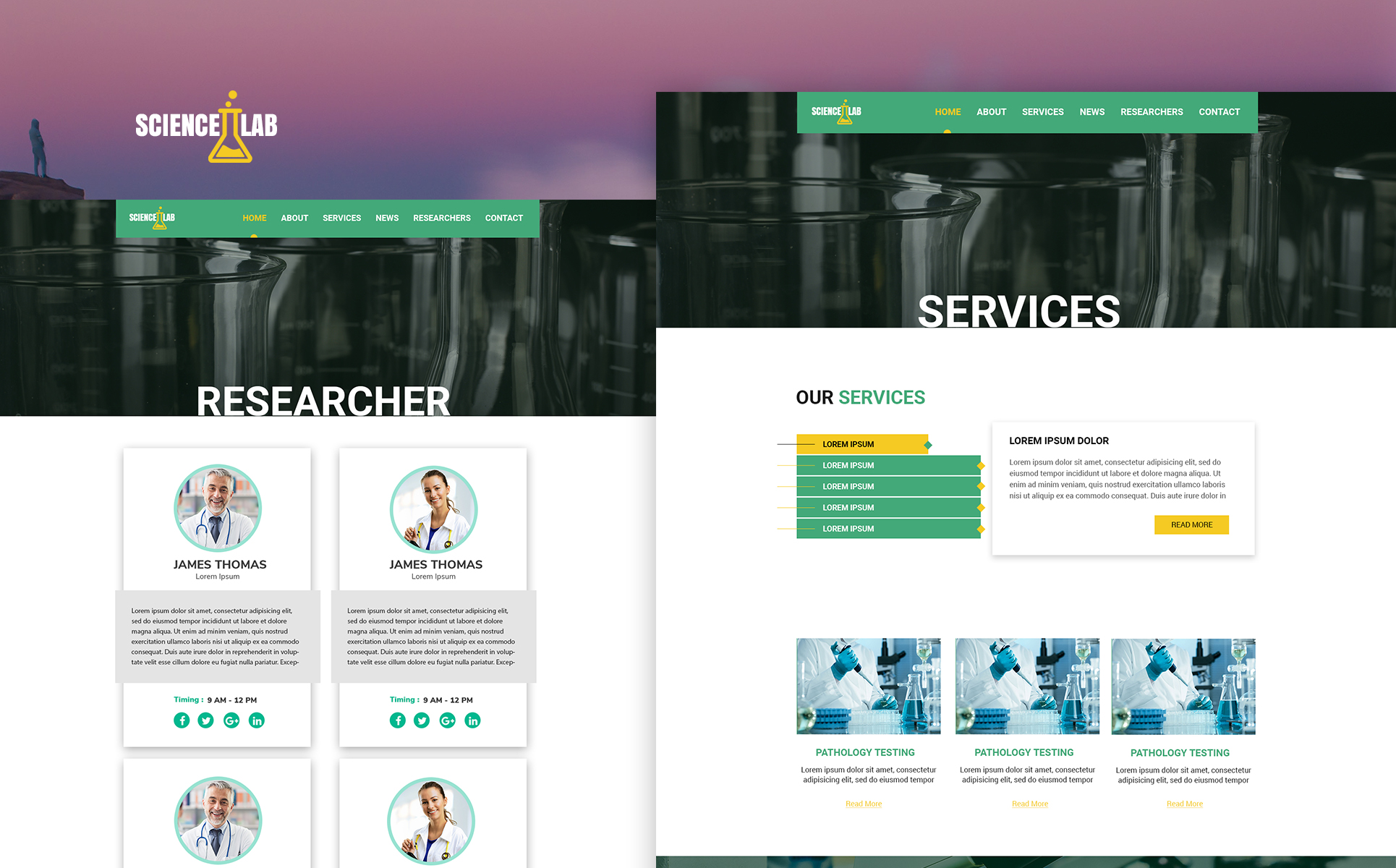 ScienceLab PSD Theme Small Screenshot ScienceLab PSD Template