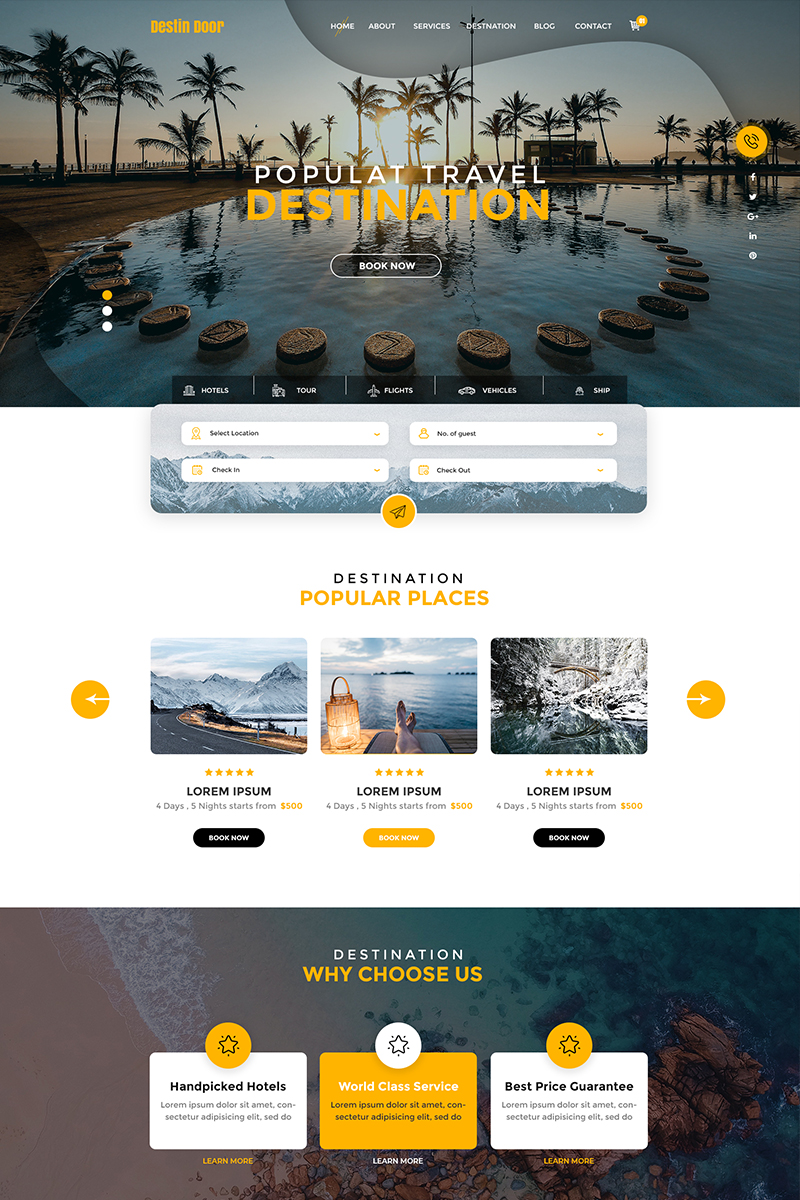 DestinDoor Bootstrap psd šablona Velký screenshot Bootstrap PSD šablona "DestinDoor" New Screenshots BIG