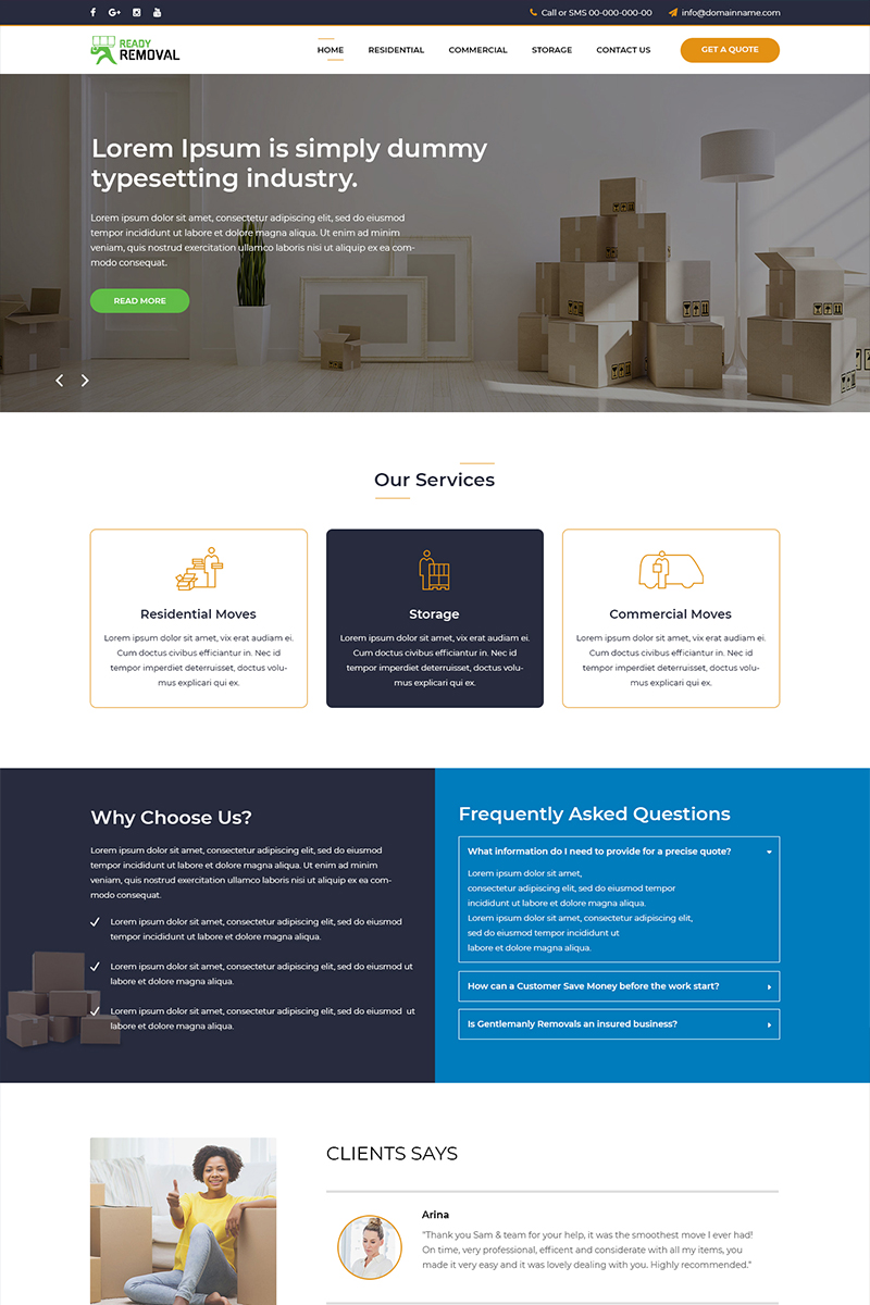 Ready Removal - Removals PSD Vorlage Großer Screenshot PSD Vorlage namens "Ready Removal - Removals" New Screenshots BIG