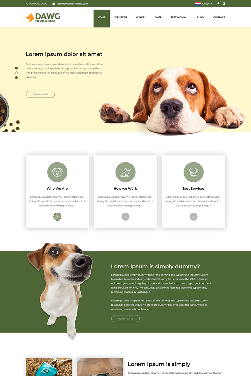 DAWG - Dog Care PSD Theme Big Screenshot DAWG - Dog Care PSD Template New Screenshots BIG
