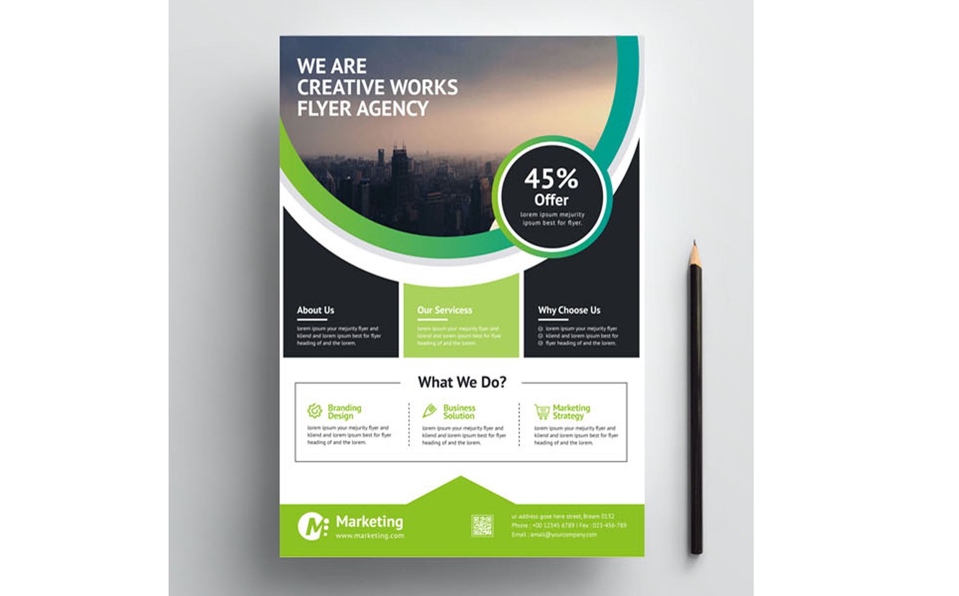 Download Фирменный стиль "Business Flyer - Corporate Identity Template" / Business Flyer - Corporate Identity Template - Фирменный стиль на тему графика ad,advert,advertisement,blue,business,clean,corporate,flyer,flyers,green,magazine,modern,orange,purple,template