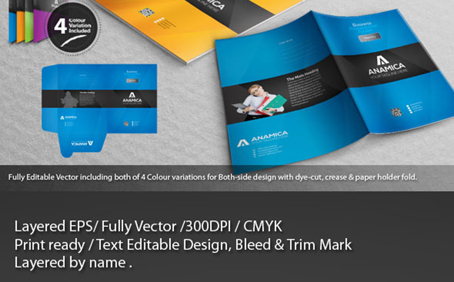 Download Фирменный стиль "Anamica Presentation Folder - Corporate Identity Template" / Anamica Presentation Folder - Corporate Identity Template - Фирменный стиль на тему графика art,artistic,blue,computer,graphics,green,id,id kit,identity,internet,logo,modern,multimedia,official,orange,photo,presentation folder,red,simple,standard