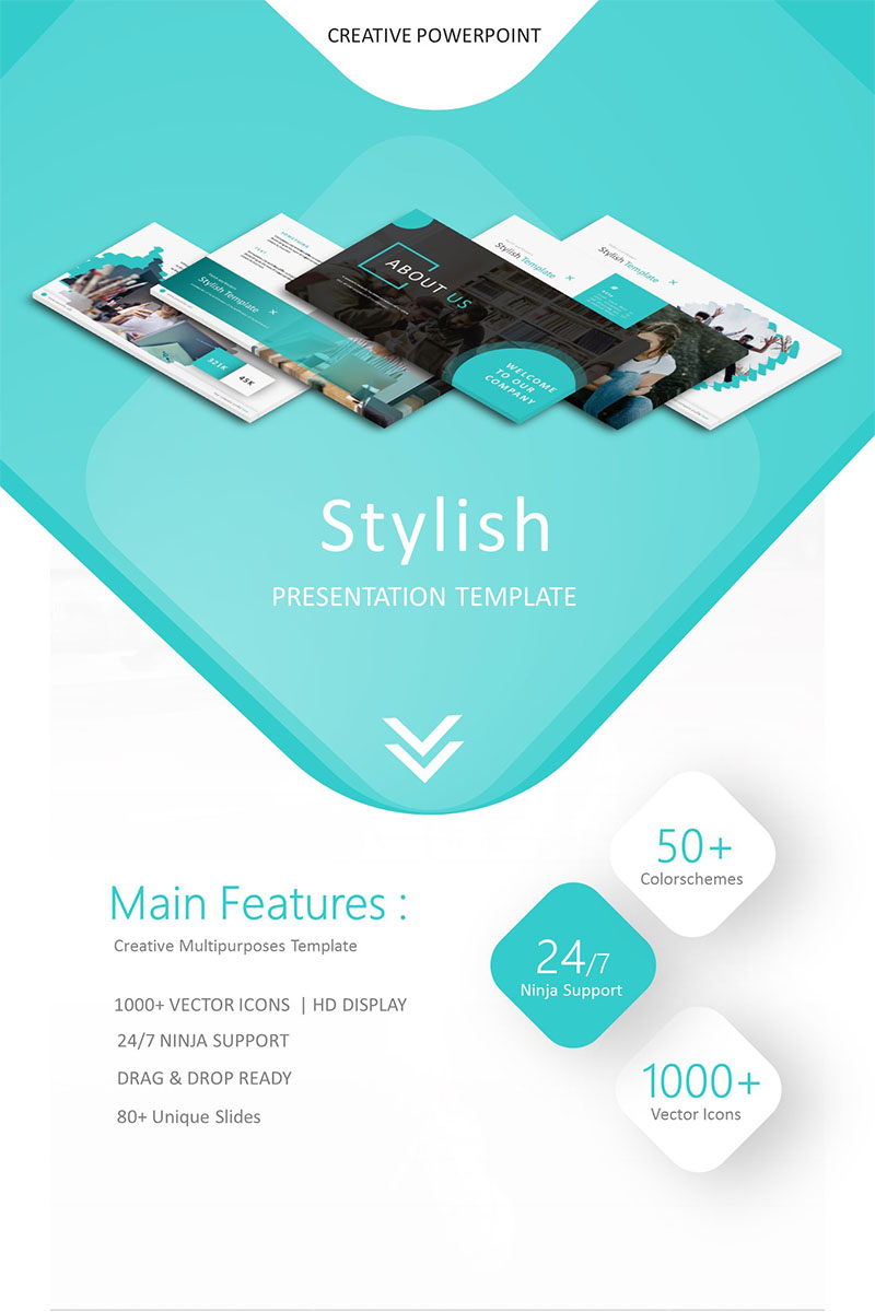 stylish powerpoint template 74706