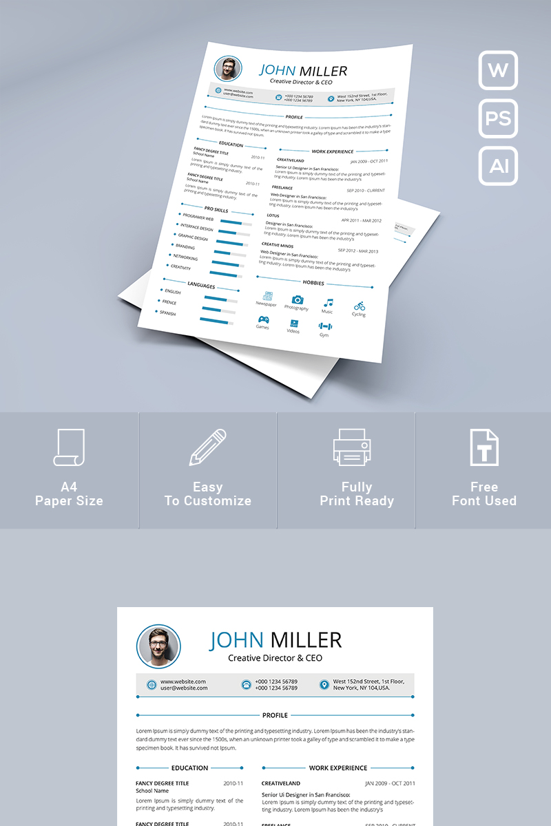 John Miller - Resume Theme Small Screenshot John Miller - Resume Template