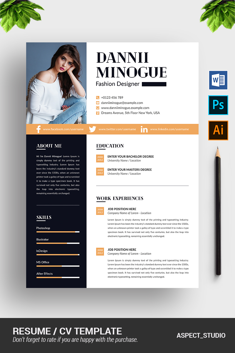 Dannii Minogue Resume Theme Small Screenshot Dannii Minogue Resume Template