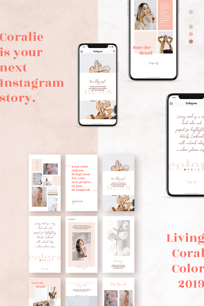 Coralie - Instagram Stories Social Media Template Small Screenshot Coralie - Instagram Stories Social Media