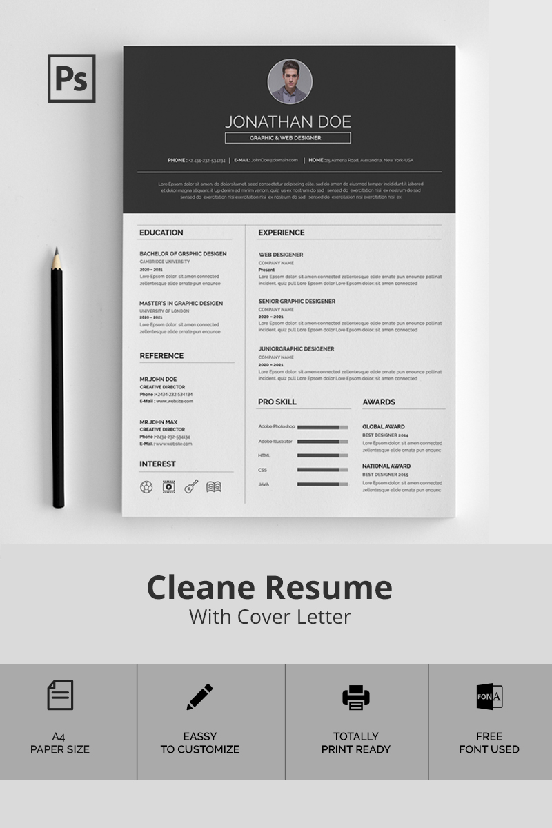 Jonathan Doe CV Resume Template Small Screenshot Jonathan Doe CV Resume Template