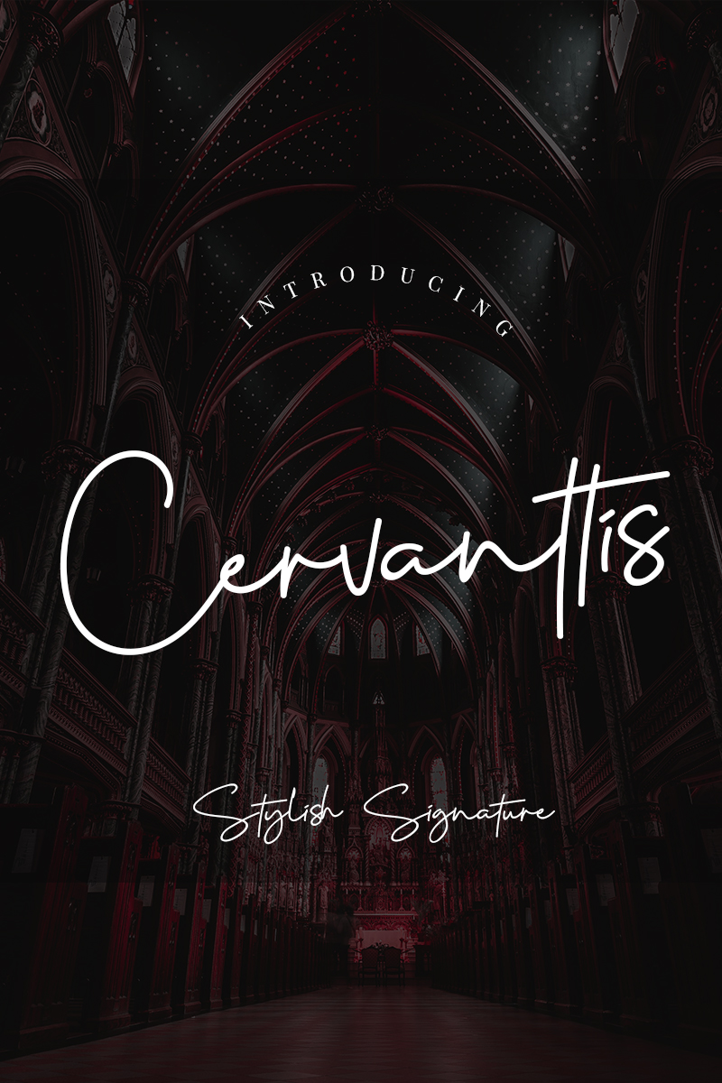 Cervanttis Signature Script Font motiv Malý screenshot Font "Cervanttis Signature Script"