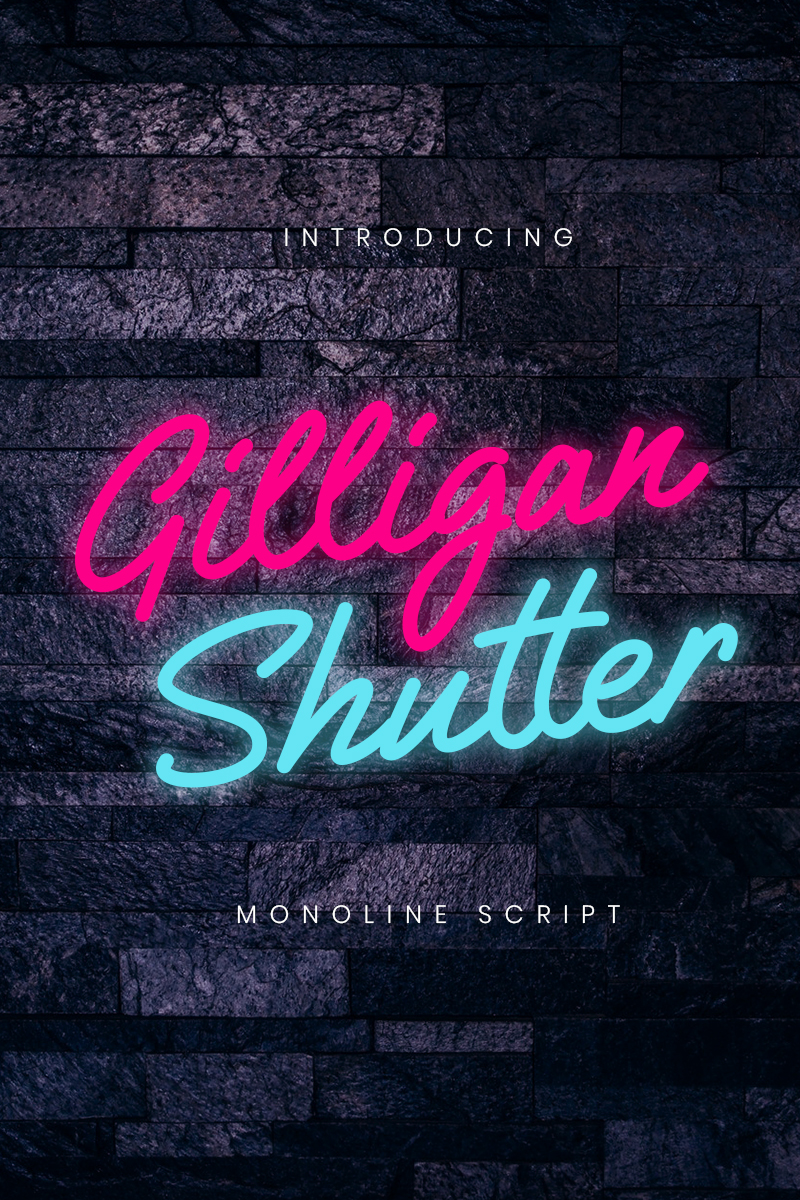 Gilligan Shutter Monoline Font Template Small Screenshot Gilligan Shutter Monoline Font
