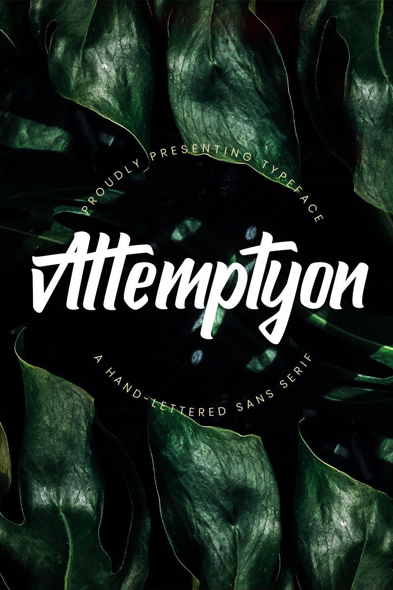 Attemptyon Sans Serif Typeface Schriftart Theme Kleiner Screenshot Schriftart namens "Attemptyon Sans Serif Typeface"