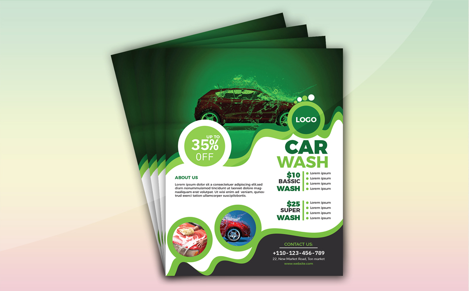 Download Фирменный стиль "Car Wash Flyers (Editable) - Corporate Identity Template" / Car Wash Flyers (Editable) - Corporate Identity Template - Фирменный стиль advertising,auto clean,auto detailing,business,car,car care,car cleaning,car polish,car wash,car wax,care,carwash,corporate,design,equipment,flyer,foam,leaflet,maintenance,promotion