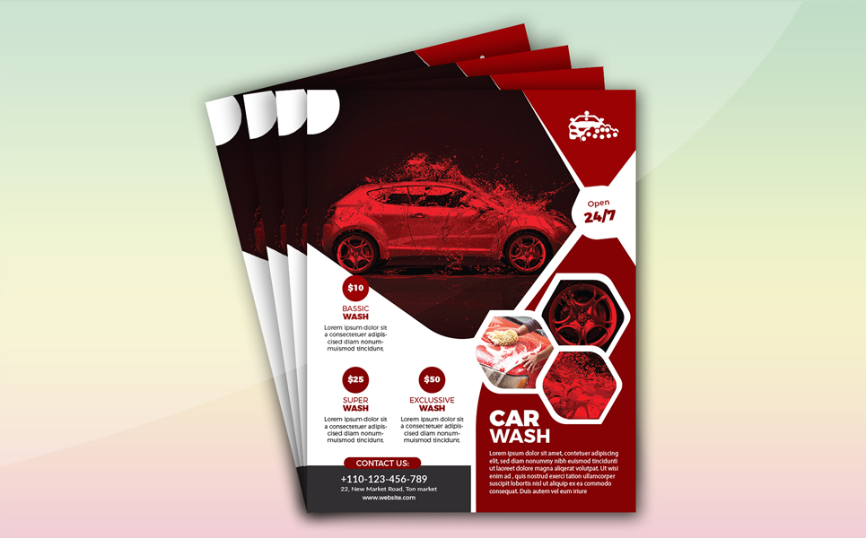 Download Фирменный стиль "Car Wash Flyers (Editable) - Corporate Identity Template" / Car Wash Flyers (Editable) - Corporate Identity Template - Фирменный стиль advertising,auto clean,auto detailing,business,car,car care,car cleaning,car polish,car wash,car wax,care,carwash,corporate,design,equipment,flyer,foam,leaflet,maintenance,promotion