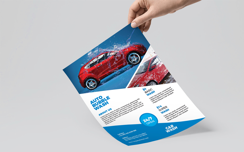 Download Фирменный стиль "Car Wash Flyer (Editable) - Corporate Identity Template" / Car Wash Flyer (Editable) - Corporate Identity Template - Фирменный стиль advertising,auto clean,auto detailing,business,car,car care,car cleaning,car polish,car wash,car wax,care,carwash,corporate,design,equipment,flyer,foam,leaflet,maintenance,promotion