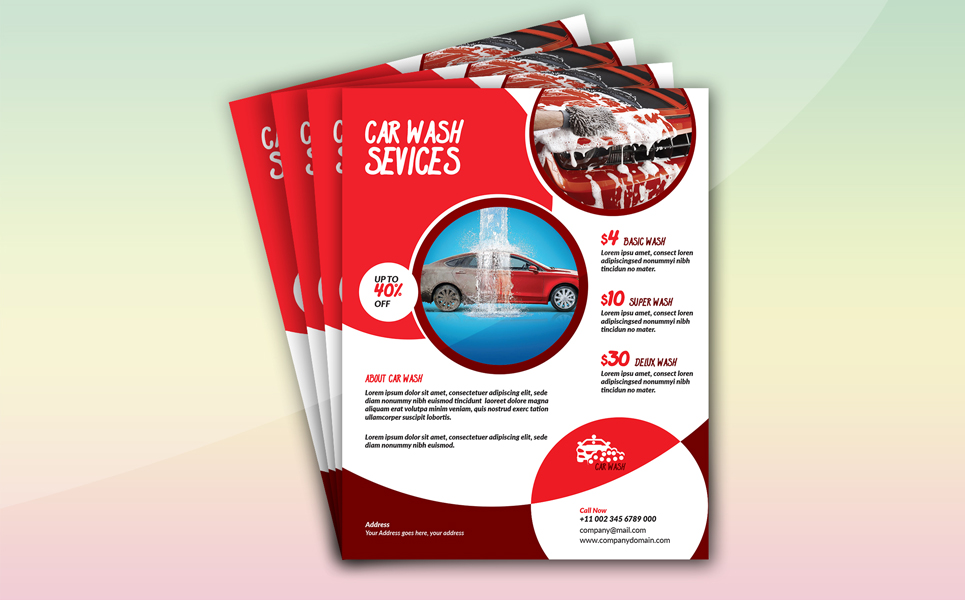 Download Фирменный стиль "Car Wash Flyer (Editable) - Corporate Identity Template" / Car Wash Flyer (Editable) - Corporate Identity Template - Фирменный стиль advertising,auto clean,auto detailing,business,car,car care,car cleaning,car polish,car wash,car wax,care,carwash,corporate,design,equipment,flyer,foam,leaflet,maintenance,promotion