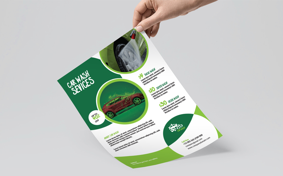 Download Фирменный стиль "Car Wash Flyer (Editable) - Corporate Identity Template" / Car Wash Flyer (Editable) - Corporate Identity Template - Фирменный стиль advertising,auto clean,auto detailing,business,car,car care,car cleaning,car polish,car wash,car wax,care,carwash,corporate,design,equipment,flyer,foam,leaflet,maintenance,promotion