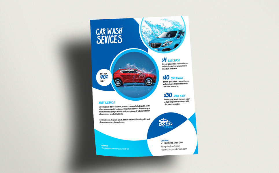 Download Фирменный стиль "Car Wash Flyer (Editable) - Corporate Identity Template" / Car Wash Flyer (Editable) - Corporate Identity Template - Фирменный стиль advertising,auto clean,auto detailing,business,car,car care,car cleaning,car polish,car wash,car wax,care,carwash,corporate,design,equipment,flyer,foam,leaflet,maintenance,promotion