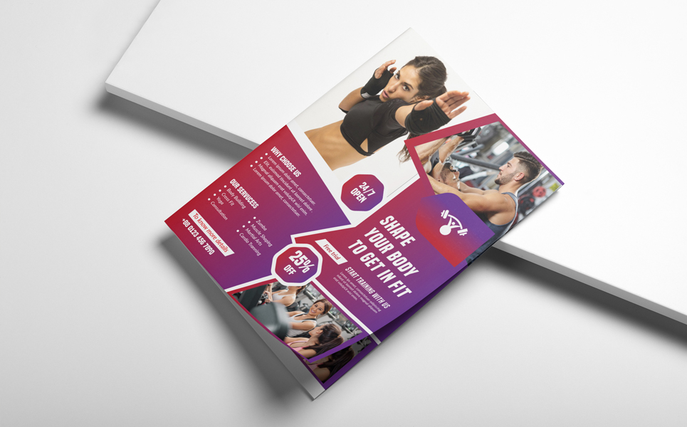 Download Фирменный стиль "Fitness Gym Flyer (Editable) - Corporate Identity Template" / Fitness Gym Flyer (Editable) - Corporate Identity Template - Фирменный стиль advert,advertisement,body,box,business,class,club,cross,fight,fit,fitness,flyer,gym,health,moving