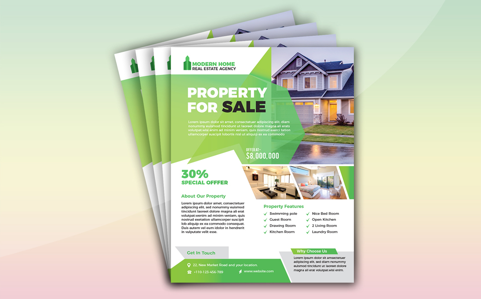 Download Фирменный стиль "Real Estate Flyer (Editable) - Corporate Identity Template" / Real Estate Flyer (Editable) - Corporate Identity Template - Фирменный стиль advertisement,advertising,agency,agent,broker,commercial,flyer,home,house,leaflet,lease,loan,magazine,marketing,mortgage,negotiator,newspaper,open house,poster,professional