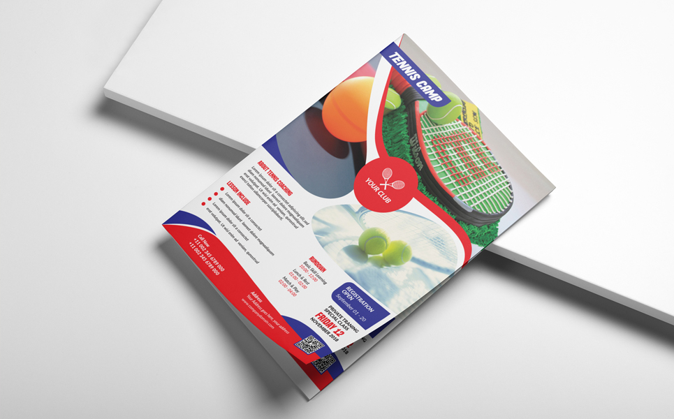 Download Фирменный стиль "Tennis Camp Flyer (Editable) - Corporate Identity Template" / Tennis Camp Flyer (Editable) - Corporate Identity Template - Фирменный стиль a4,community,flyer,leaflet,sport,sport flyer,template,tennis,tennis camp,tennis club,tennis competition,tennis cup,tennis outdoor,tennis training,tennis trophy,tournament