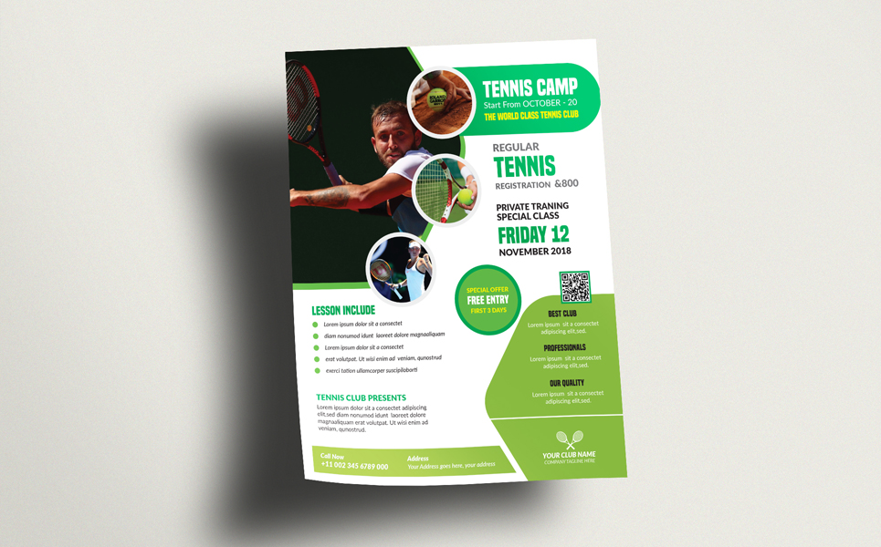 Download Фирменный стиль "Tennis Flyer (Editable) - Corporate Identity Template" / Tennis Flyer (Editable) - Corporate Identity Template - Фирменный стиль a4,community,flyer,leaflet,sport,sport flyer,template,tennis,tennis camp,tennis club,tennis competition,tennis cup,tennis outdoor,tennis training,tennis trophy,tournament