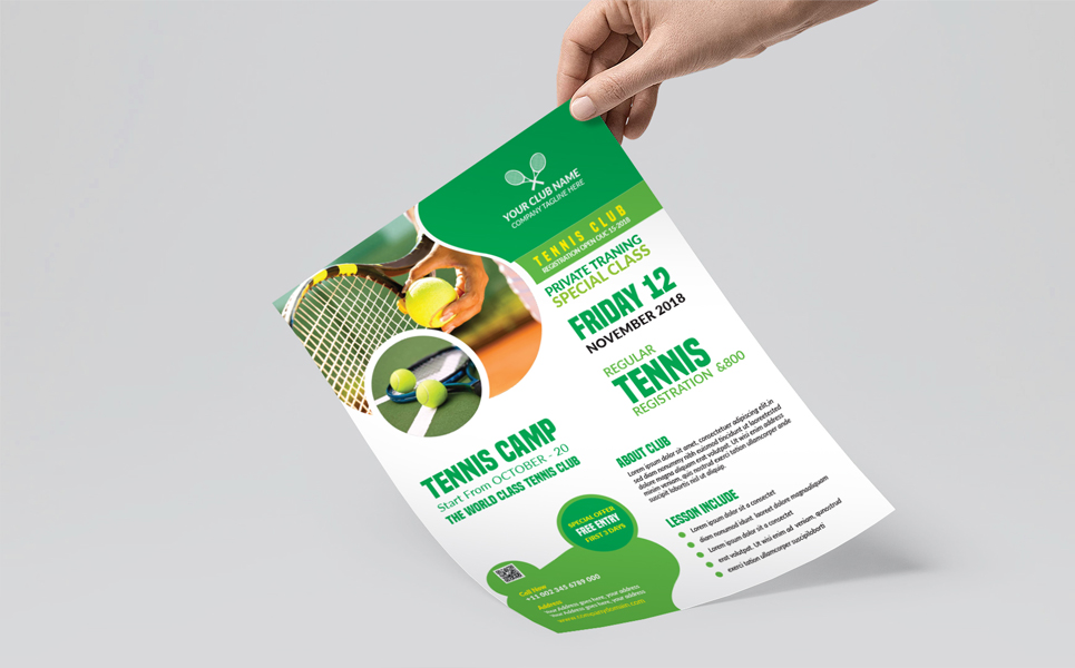 Download Фирменный стиль "Tennis Flyer (Editable) - Corporate Identity Template" / Tennis Flyer (Editable) - Corporate Identity Template - Фирменный стиль a4,community,flyer,leaflet,sport,sport flyer,template,tennis,tennis camp,tennis club,tennis competition,tennis cup,tennis outdoor,tennis training,tennis trophy,tournament