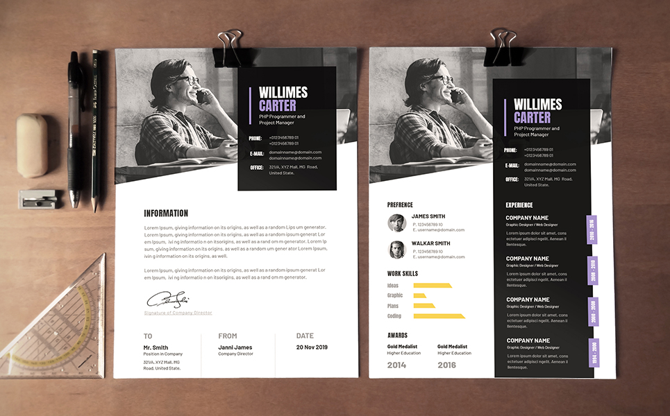 Geometric Business CV Resume Theme Small Screenshot Geometric Business CV Resume Template