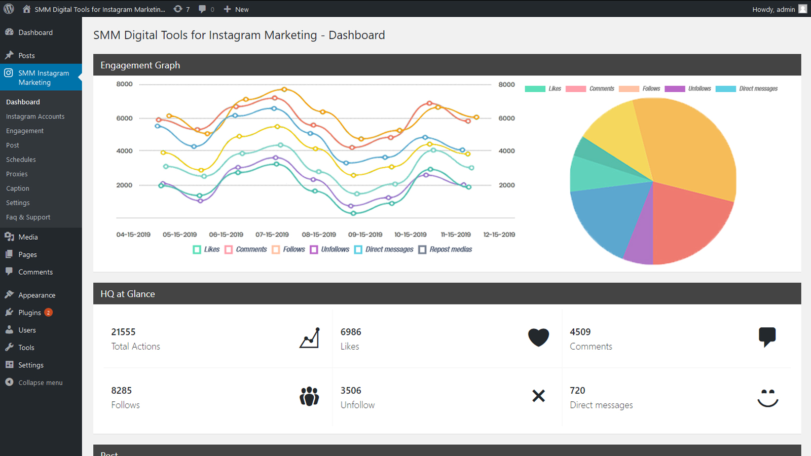 SMM Digital Tools for Instagram Marketing wordpress plugin En liten skärmdump SMM Digital Tools for Instagram Marketing WordPress plugin